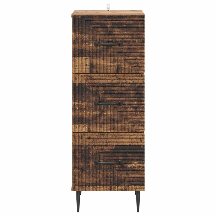 Skuffeskab Gammelt træ 33 x 34,5 x 89,5 cm Konstrueret træ