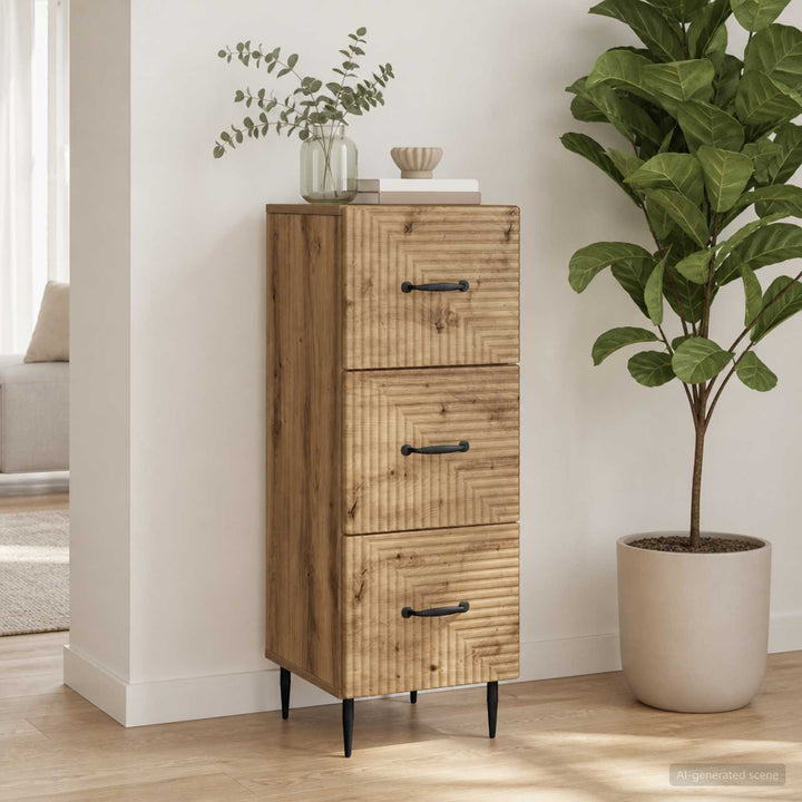 Skuffeskab 33 x 34,5 x 89,5 cm Konstrueret træ Artisan-eg