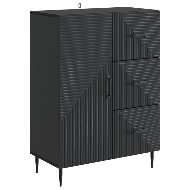 Sideboard med skuffe Sort 66 x 34,5 x 89,5 cm Konstrueret træ