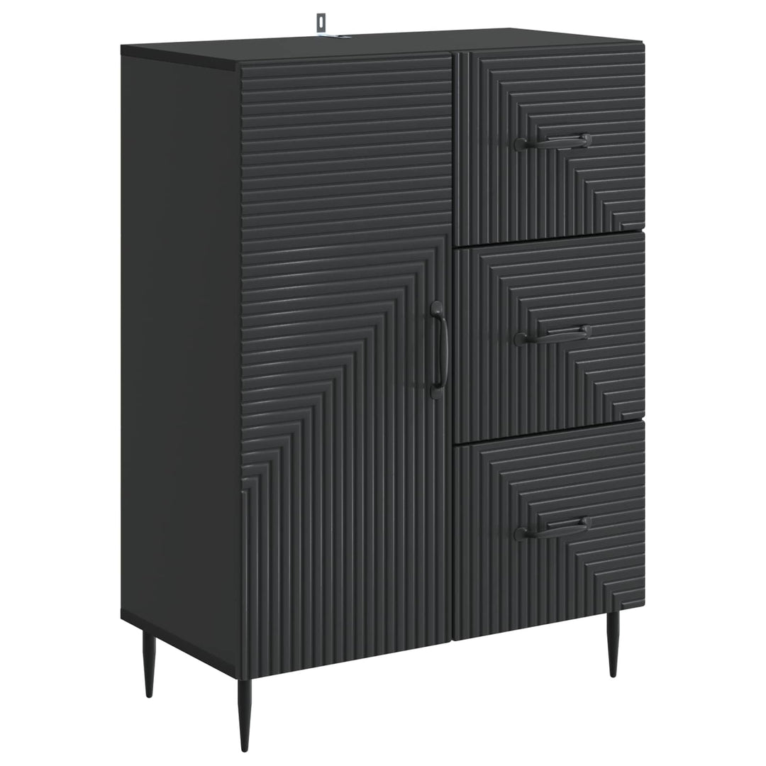 Sideboard med skuffe Sort 66 x 34,5 x 89,5 cm Konstrueret træ