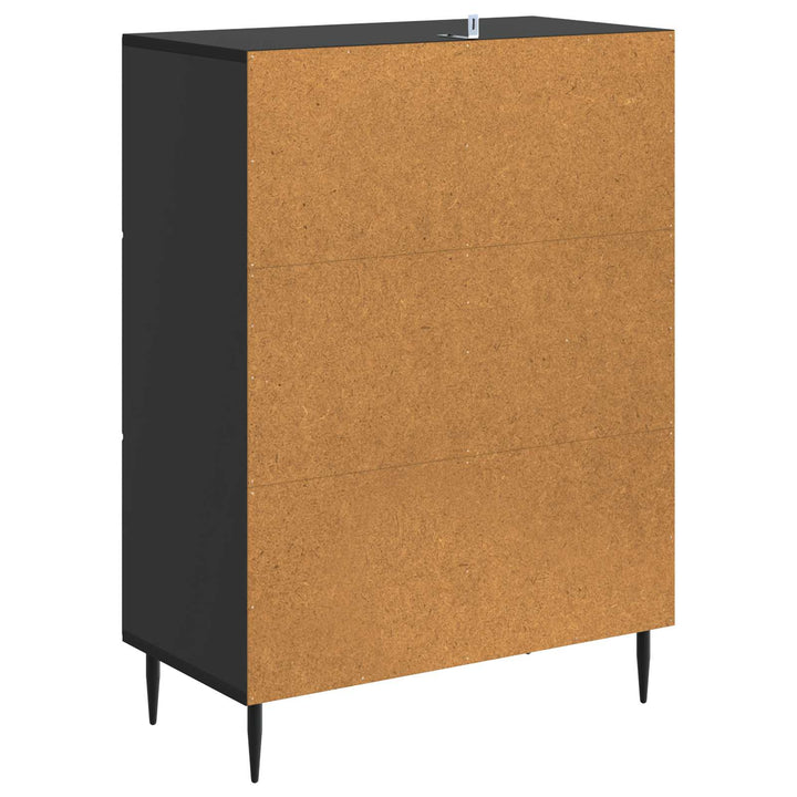 Sideboard med skuffe Sort 66 x 34,5 x 89,5 cm Konstrueret træ