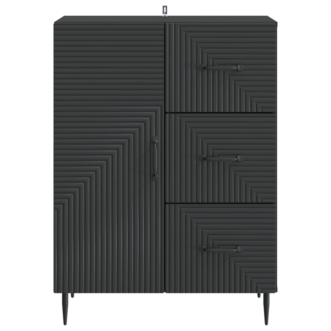 Sideboard med skuffe Sort 66 x 34,5 x 89,5 cm Konstrueret træ