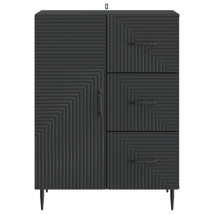 Sideboard med skuffe Sort 66 x 34,5 x 89,5 cm Konstrueret træ