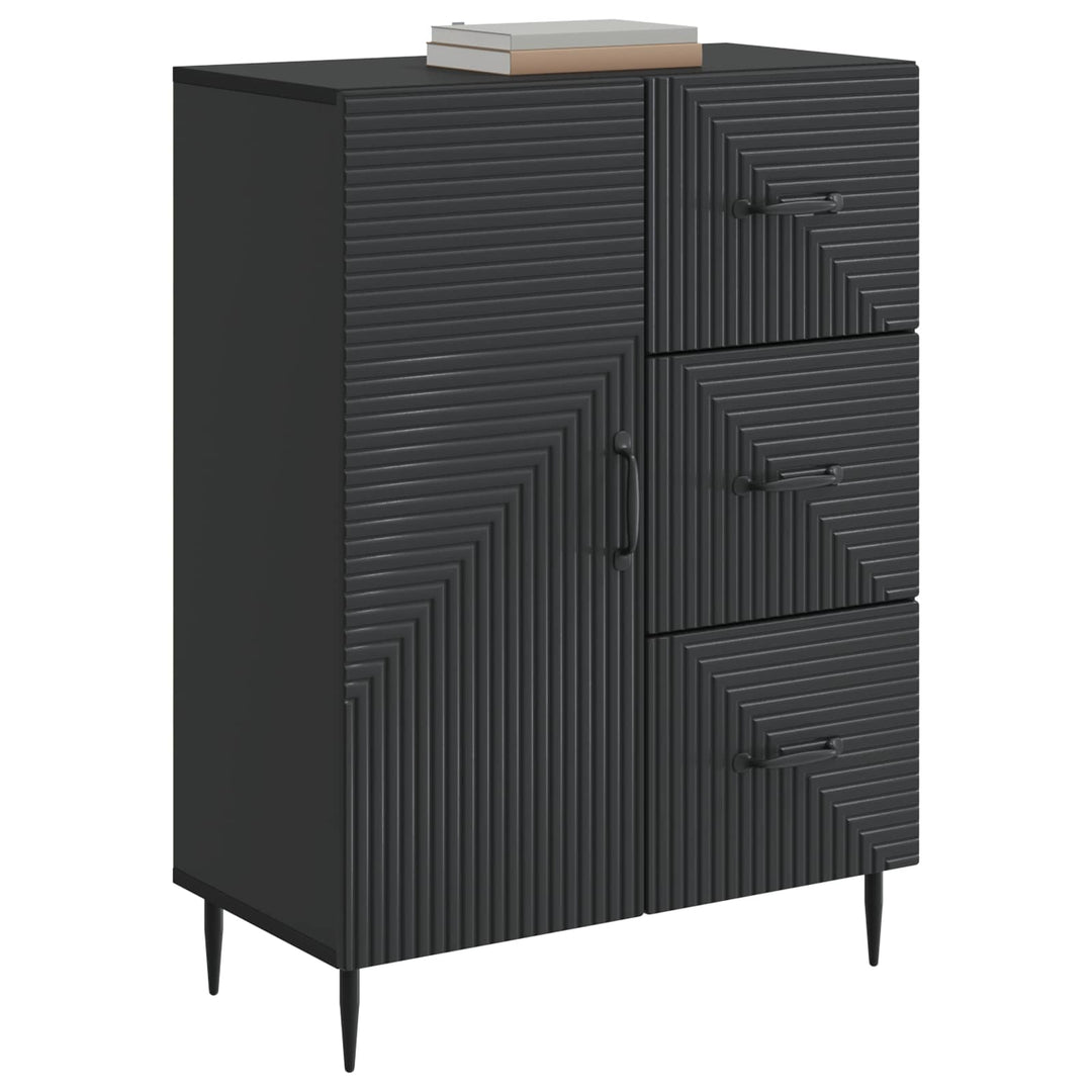 Sideboard med skuffe Sort 66 x 34,5 x 89,5 cm Konstrueret træ