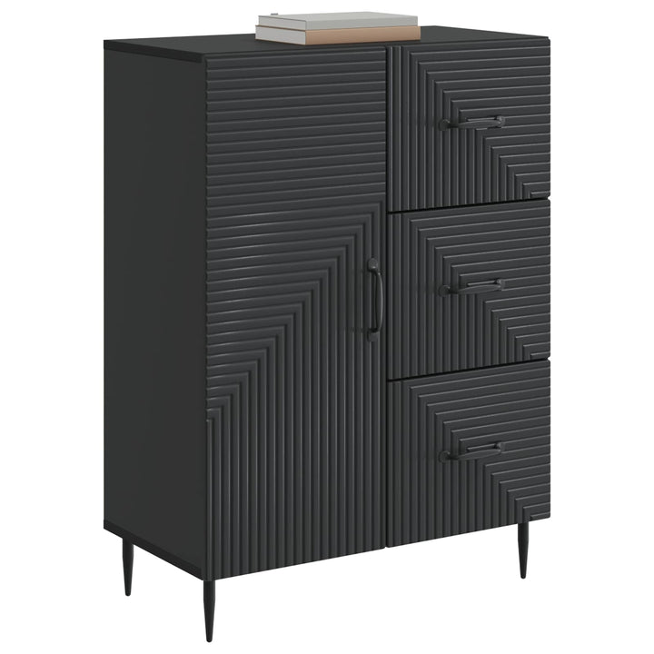 Sideboard med skuffe Sort 66 x 34,5 x 89,5 cm Konstrueret træ