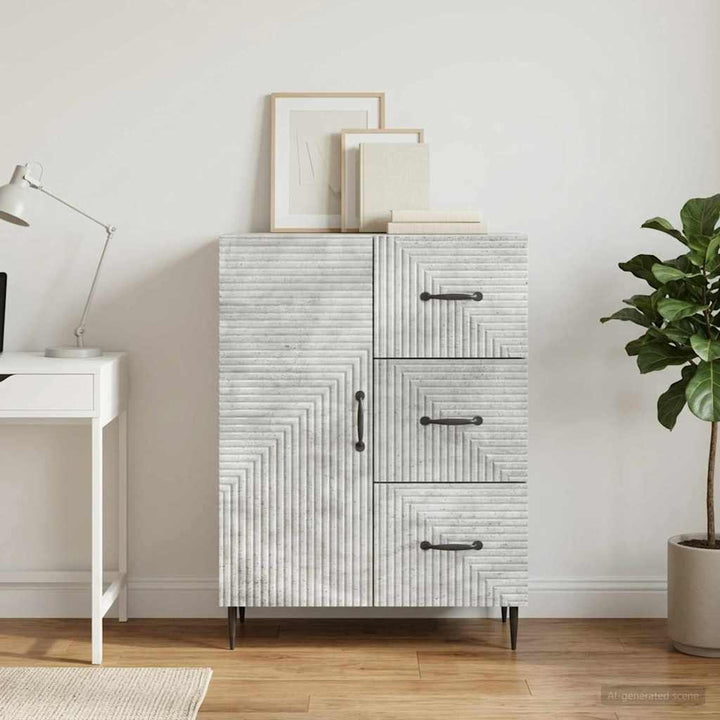 Sideboard Betongrå 66 x 34,5 x 89,5 cm Konstrueret træ