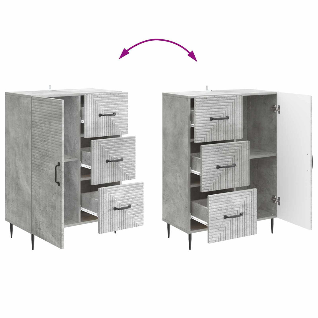 Sideboard Betongrå 66 x 34,5 x 89,5 cm Konstrueret træ