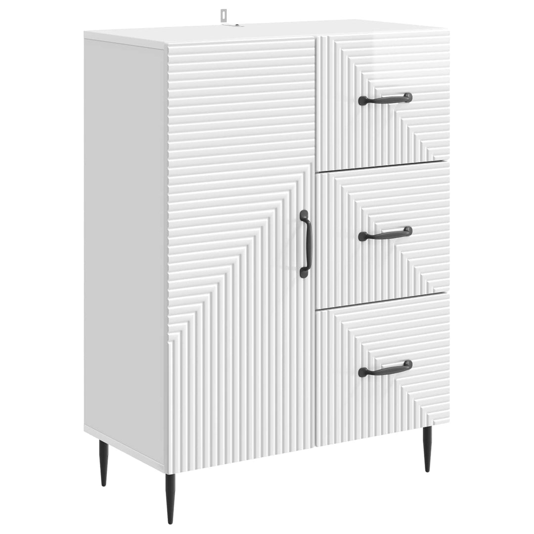 Sideboard Hvid højglans 66 x 34,5 x 89,5 cm Konstrueret træ