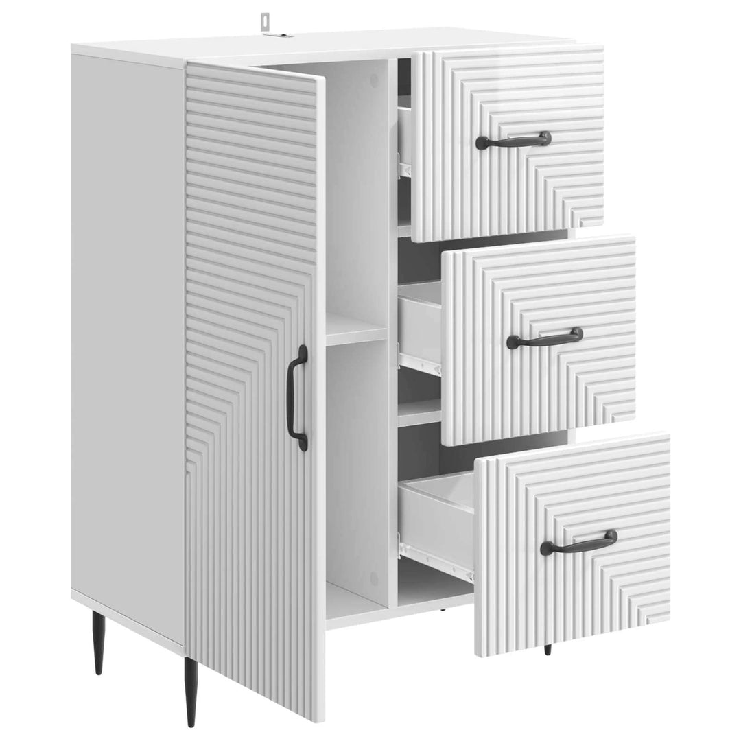 Sideboard Hvid højglans 66 x 34,5 x 89,5 cm Konstrueret træ