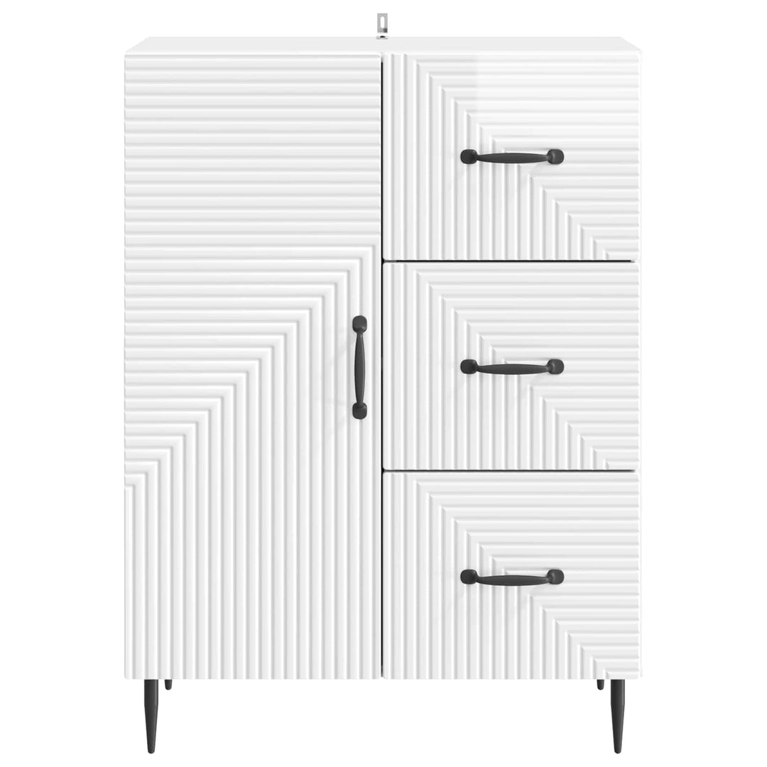 Sideboard Hvid højglans 66 x 34,5 x 89,5 cm Konstrueret træ