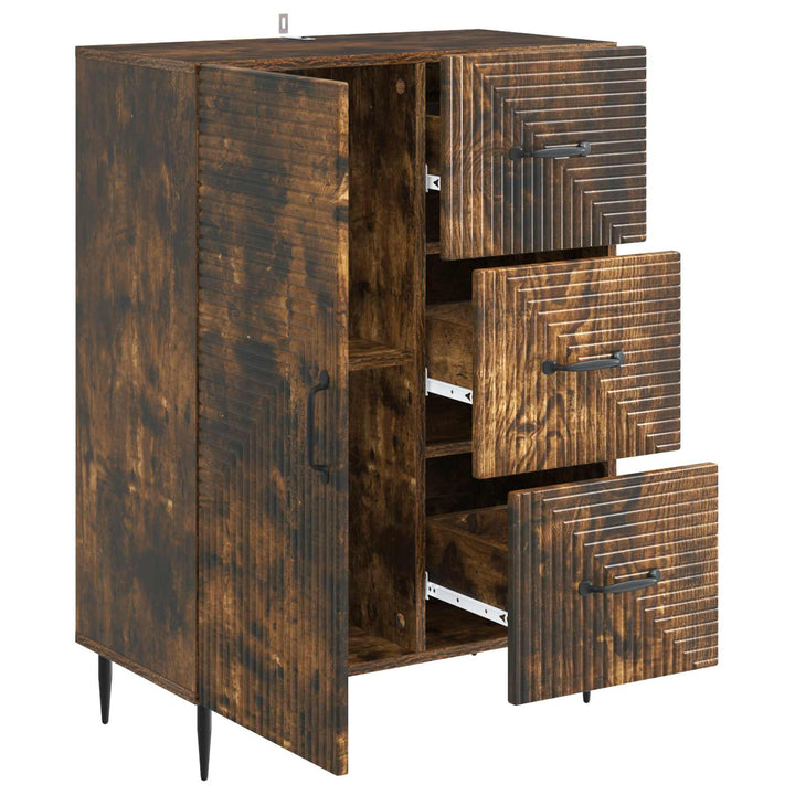Sideboard Røget eg 66 x 34,5 x 89,5 cm Konstrueret træ