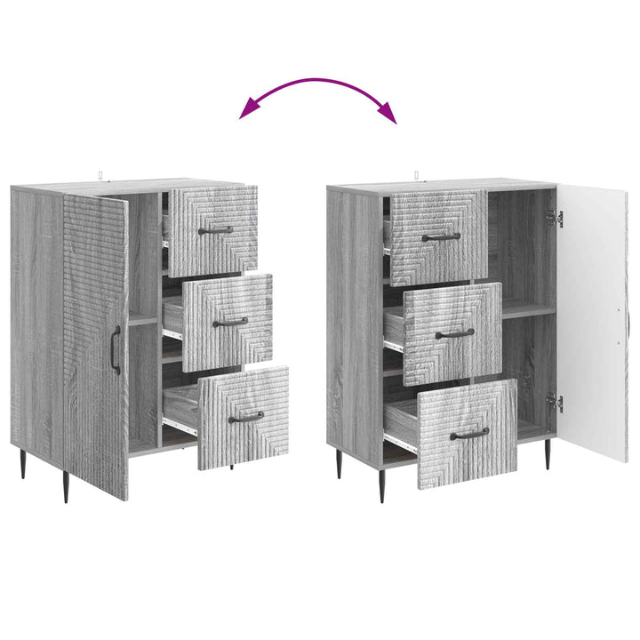 Sideboard Grå sonoma-eg 66 x 34,5 x 89,5 cm Konstrueret træ