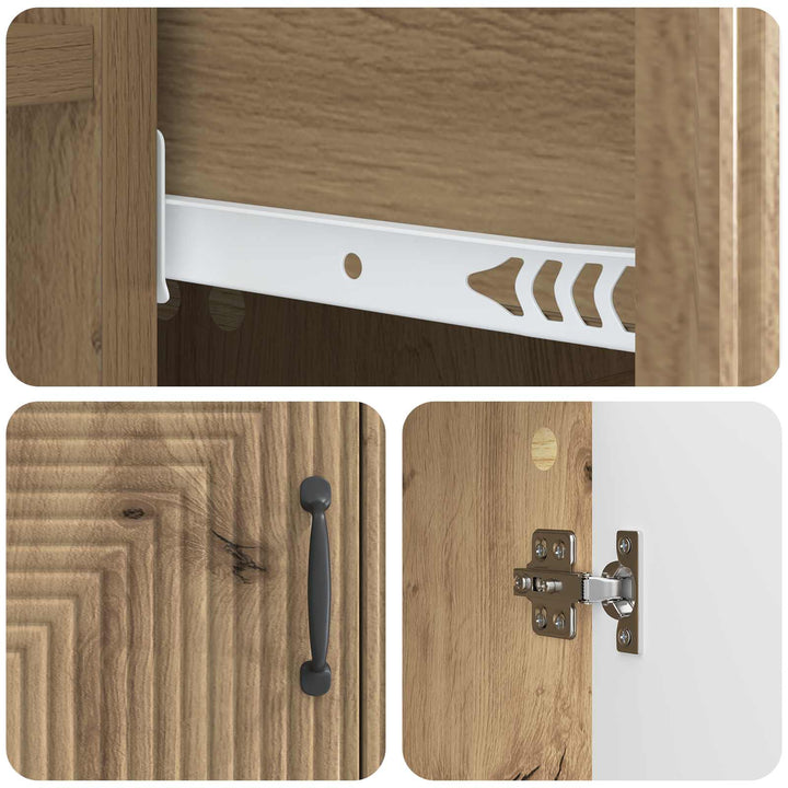 Sideboard Artisan-eg 66 x 34,5 x 89,5 cm Konstrueret træ