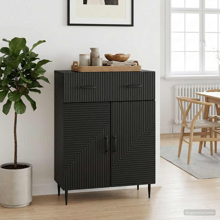 Sideboard Sort 66 x 34,5 x 89,5 cm Konstrueret træ