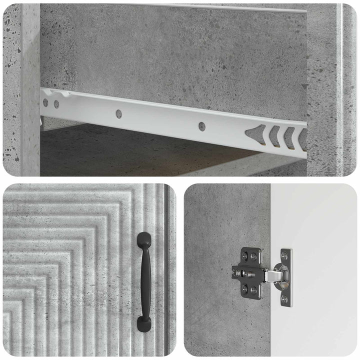 Sideboard Betongrå 66 x 34,5 x 89,5 cm Konstrueret træ