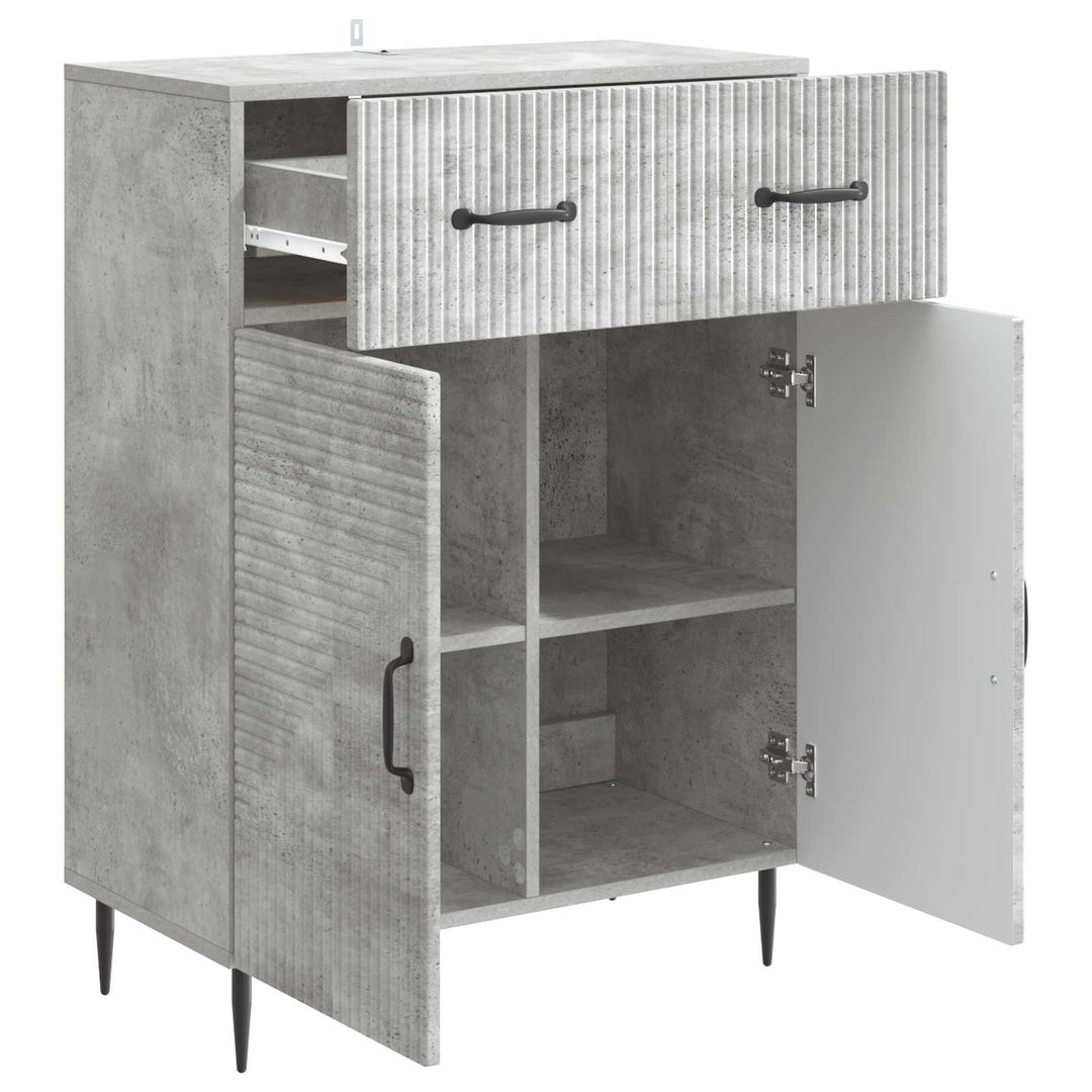 Sideboard Betongrå 66 x 34,5 x 89,5 cm Konstrueret træ