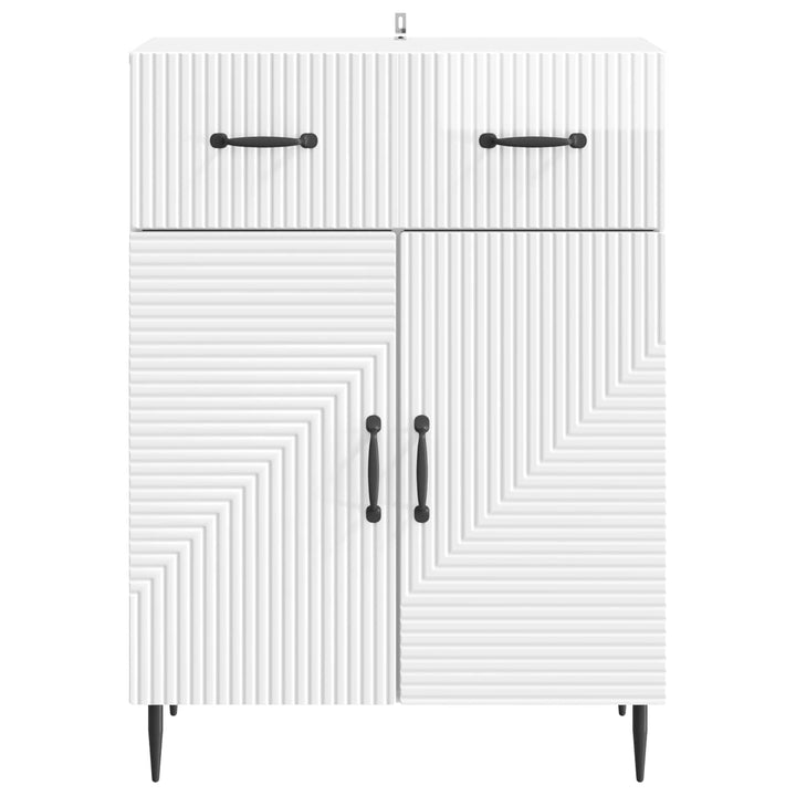 Sideboard Hvid højglans 66 x 34,5 x 89,5 cm Konstrueret træ