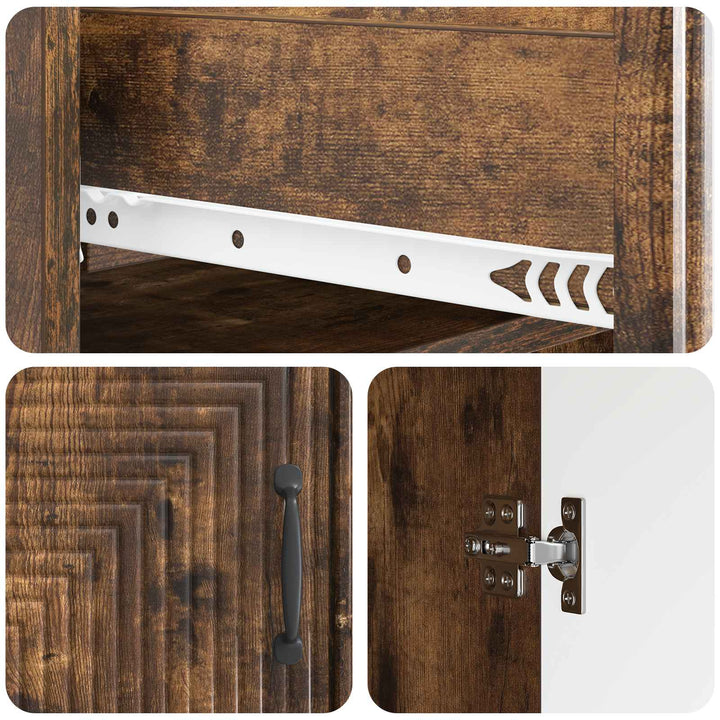 Sideboard Røget eg 66 x 34,5 x 89,5 cm Konstrueret træ