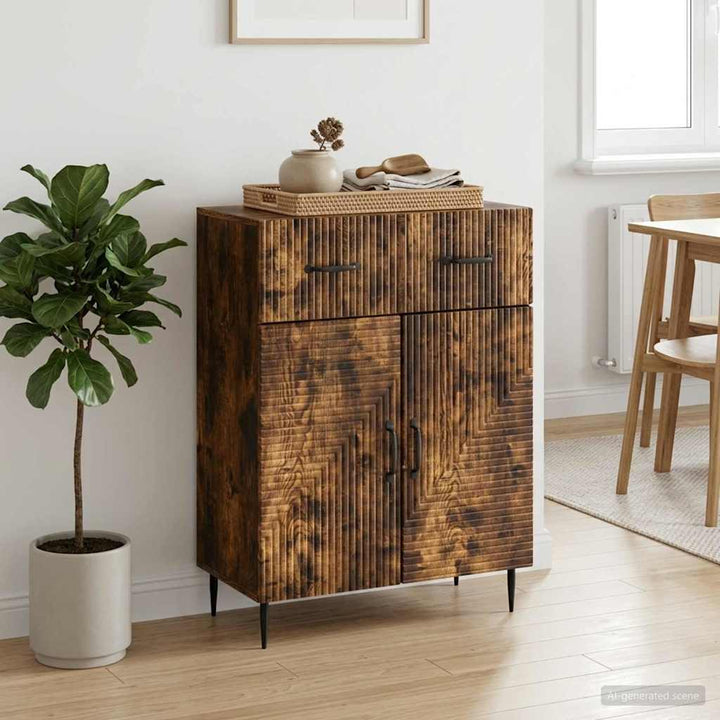 Sideboard Røget eg 66 x 34,5 x 89,5 cm Konstrueret træ