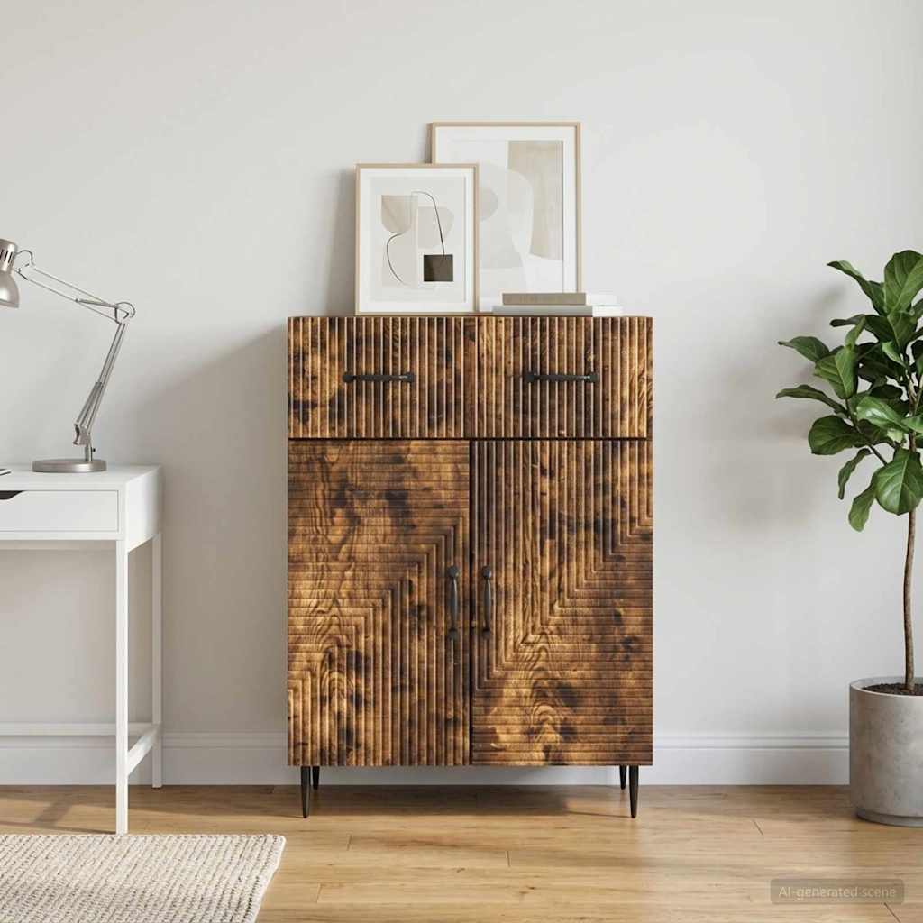 Sideboard Røget eg 66 x 34,5 x 89,5 cm Konstrueret træ