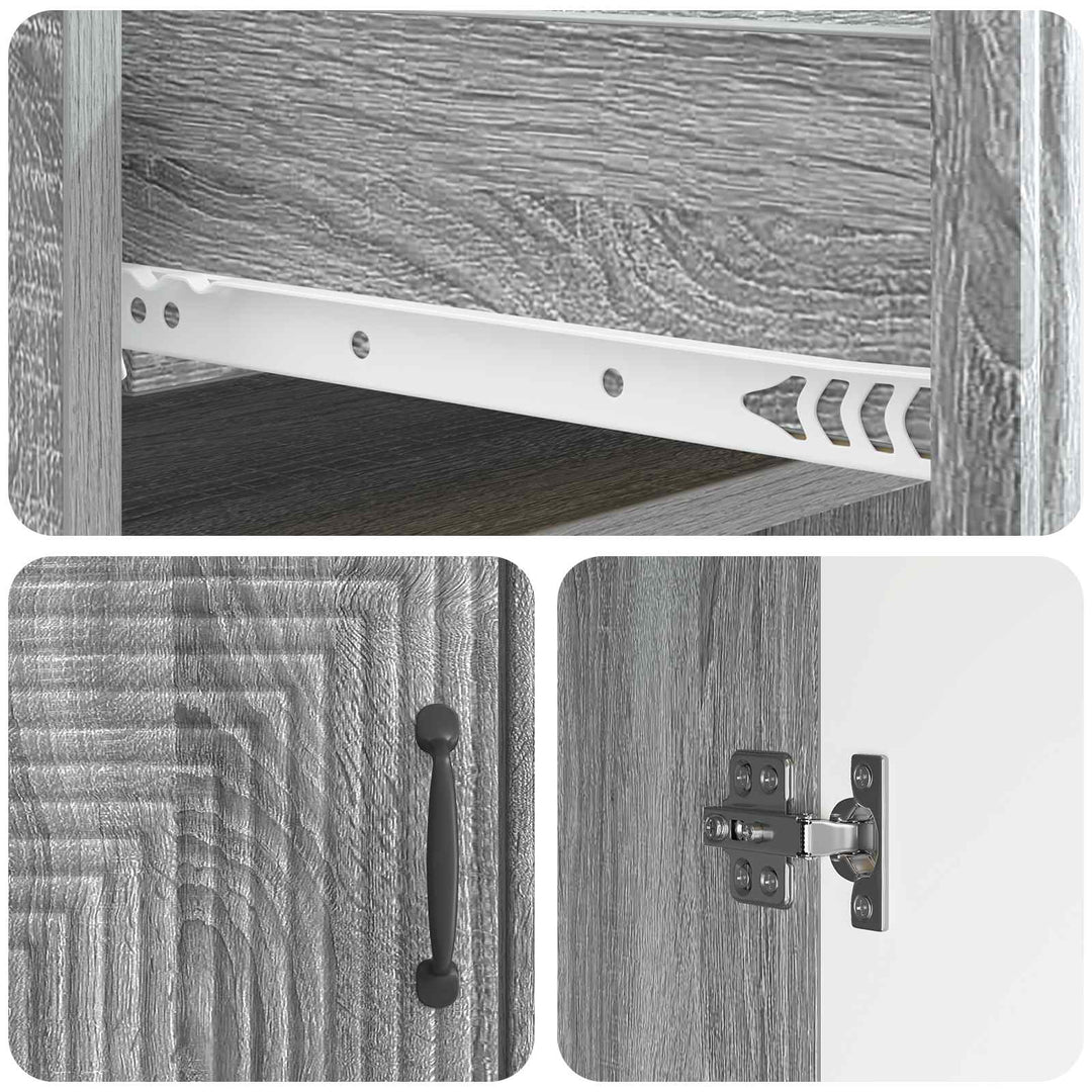 Sideboard Grå sonoma-eg 66 x 34,5 x 89,5 cm Konstrueret træ