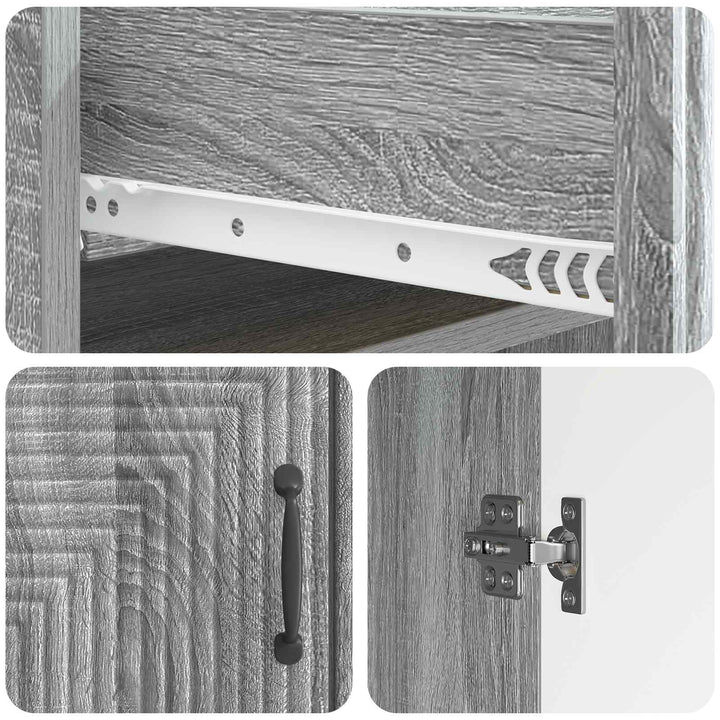 Sideboard Grå sonoma-eg 66 x 34,5 x 89,5 cm Konstrueret træ