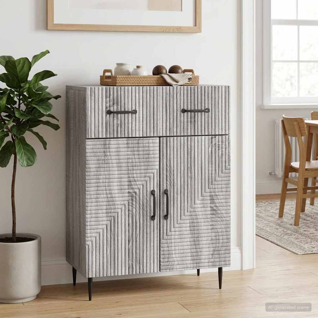 Sideboard Grå sonoma-eg 66 x 34,5 x 89,5 cm Konstrueret træ