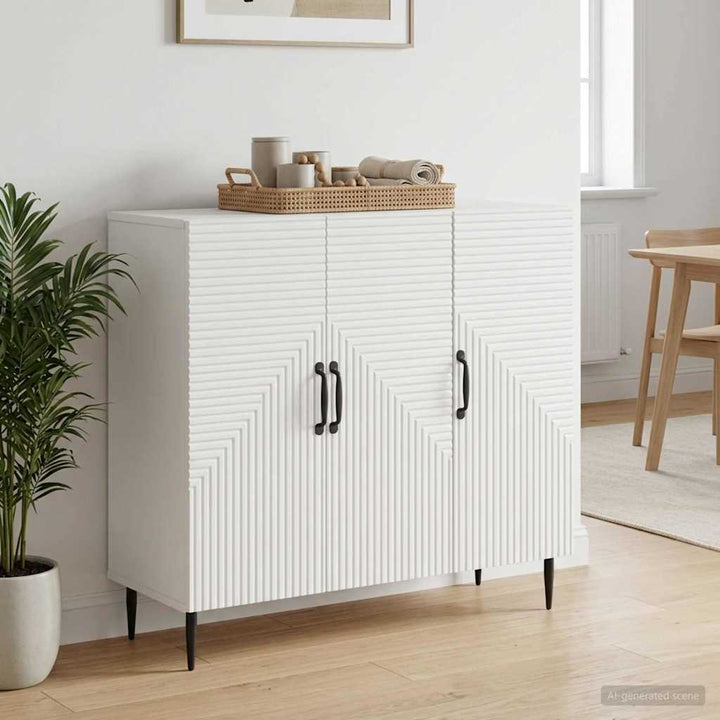 Sideboard Hvid 89 x 34,5 x 80 cm Konstrueret træ