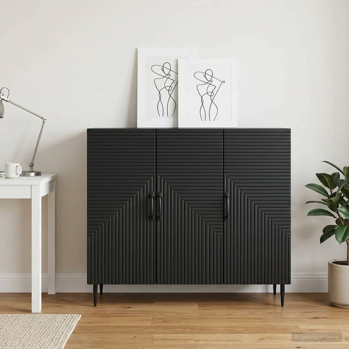 Sideboard Sort 89 x 34,5 x 80 cm Konstrueret træ