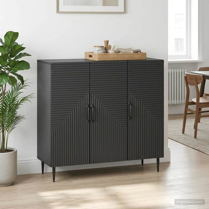 Sideboard Sort 89 x 34,5 x 80 cm Konstrueret træ