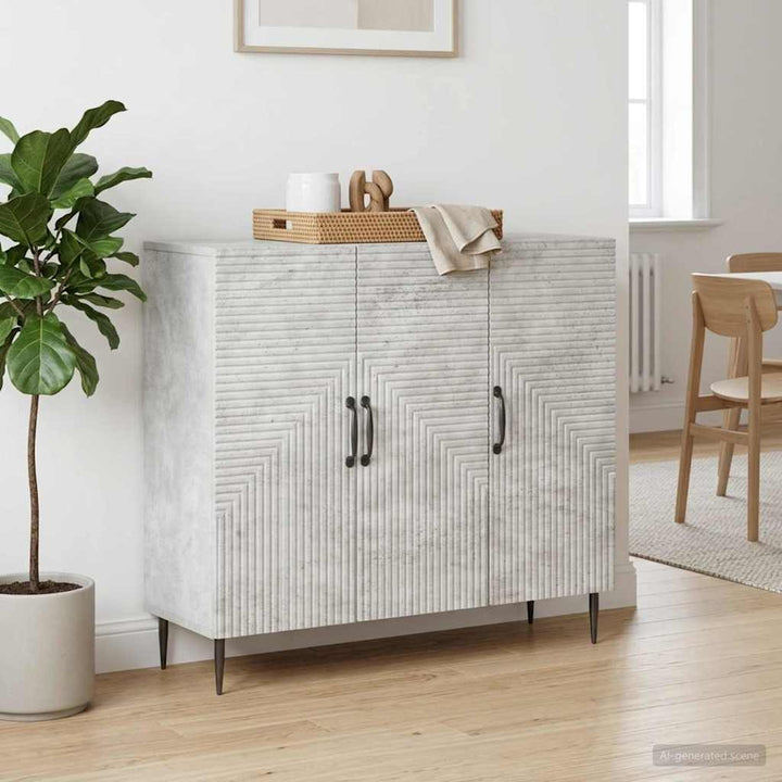 Sideboard Betongrå 89 x 34,5 x 80 cm Konstrueret træ