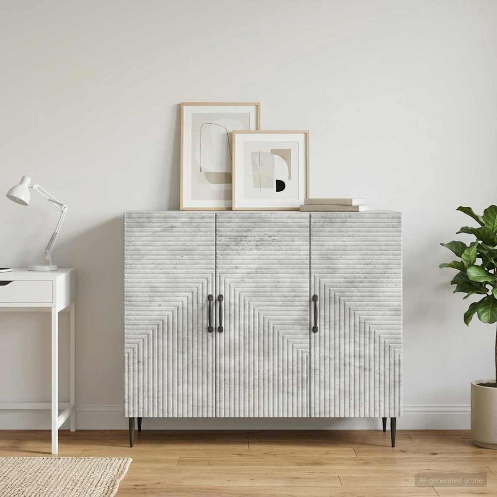Sideboard Betongrå 89 x 34,5 x 80 cm Konstrueret træ