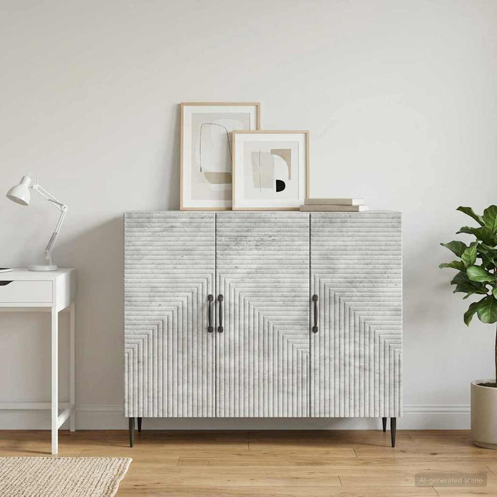 Sideboard Betongrå 89 x 34,5 x 80 cm Konstrueret træ