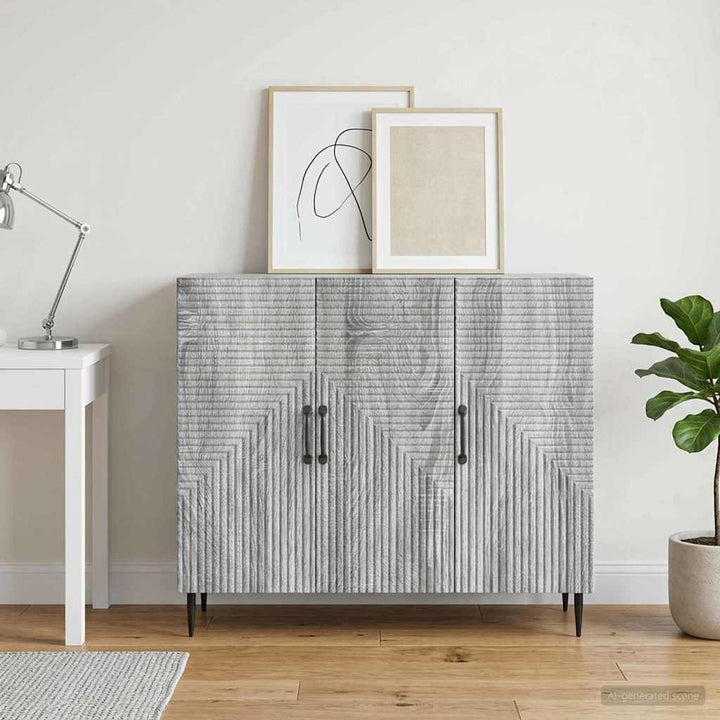 Sideboard Grå sonoma-eg 89 x 34,5 x 80 cm Konstrueret træ