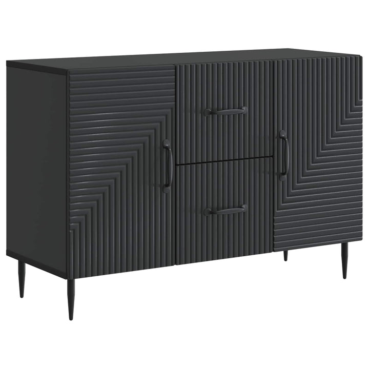 Sideboard med skuffe Sort 89 x 34,5 x 60 cm Konstrueret træ