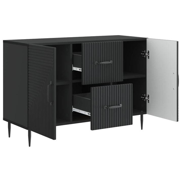 Sideboard med skuffe Sort 89 x 34,5 x 60 cm Konstrueret træ