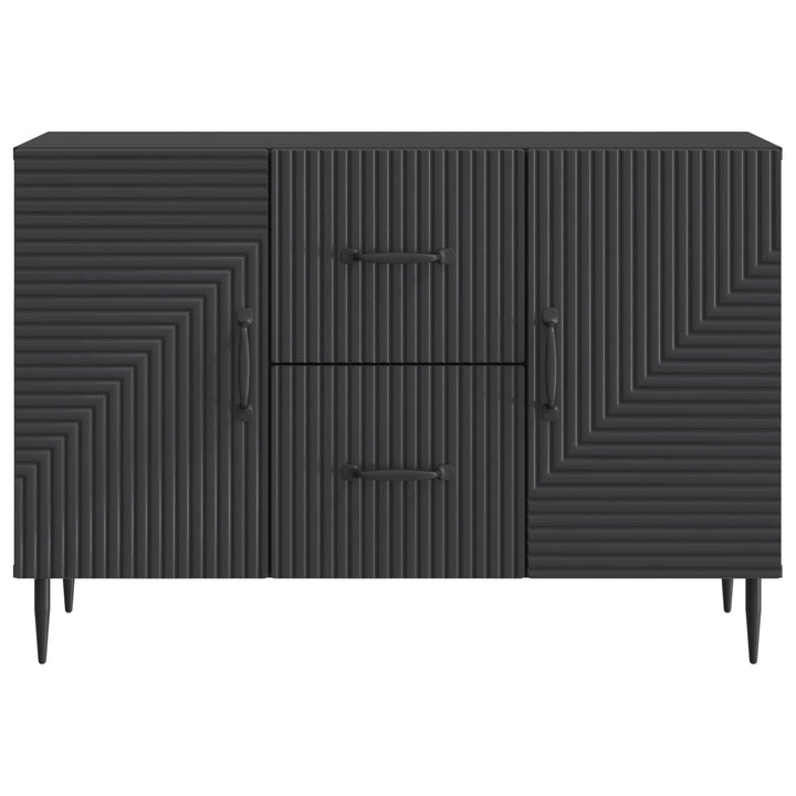 Sideboard med skuffe Sort 89 x 34,5 x 60 cm Konstrueret træ