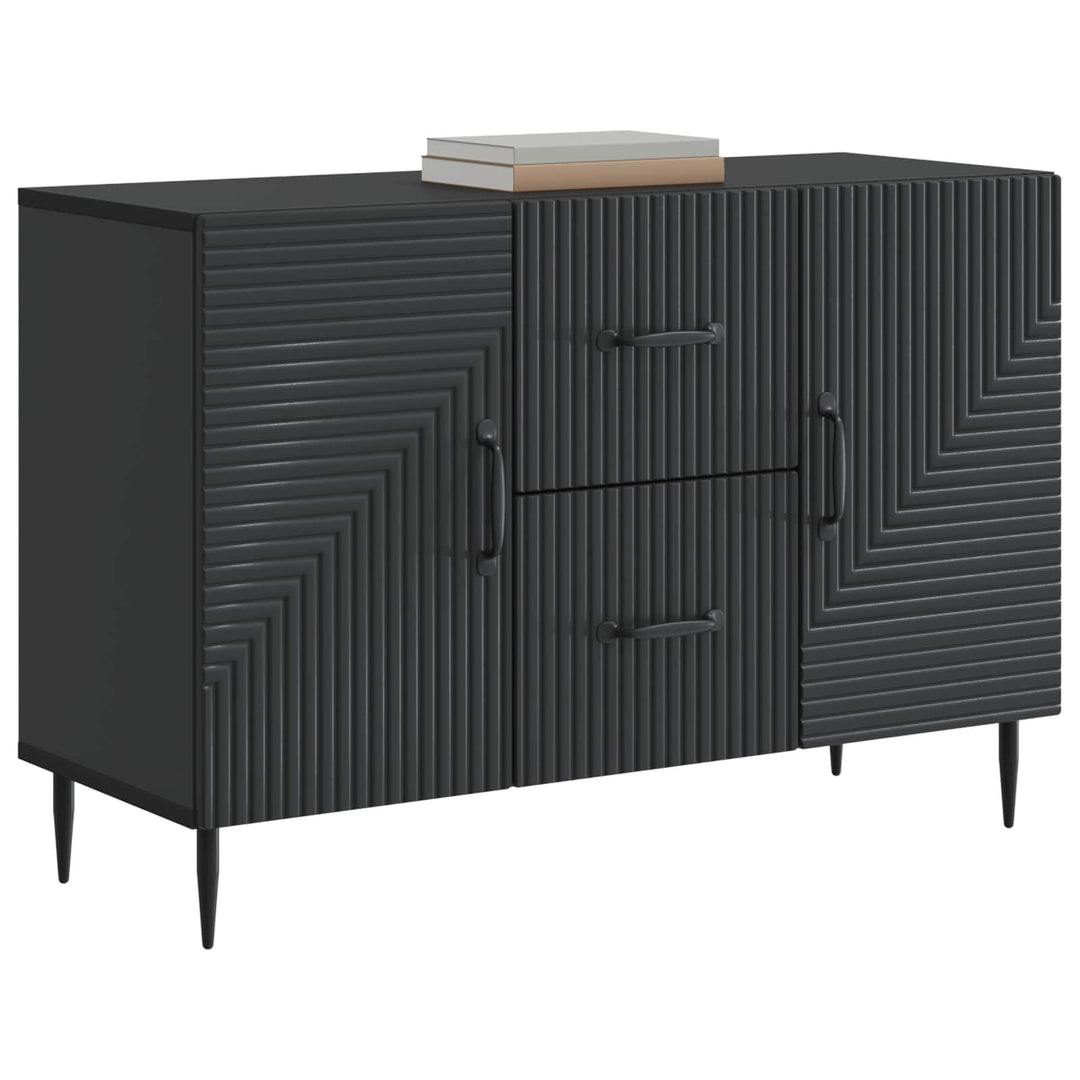 Sideboard med skuffe Sort 89 x 34,5 x 60 cm Konstrueret træ