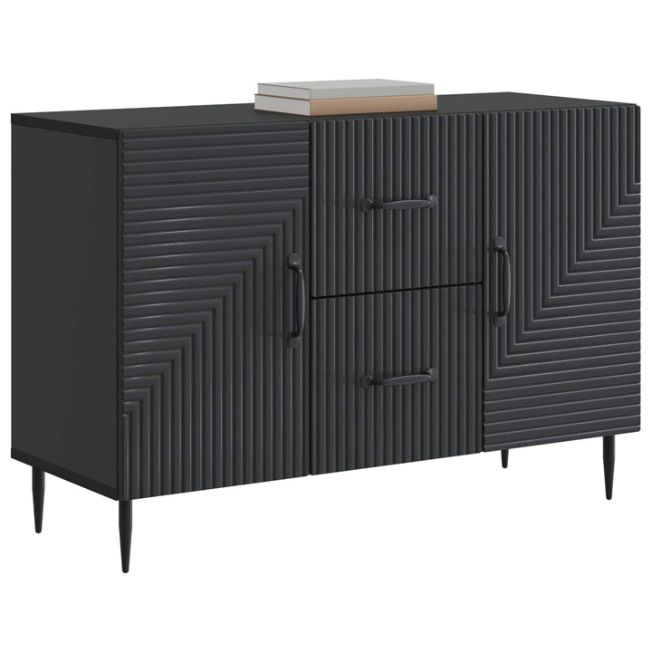 Sideboard med skuffe Sort 89 x 34,5 x 60 cm Konstrueret træ