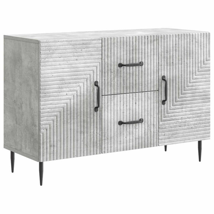 Sideboard med skuffe Betongrå 89 x 34,5 x 60 cm Konstrueret træ