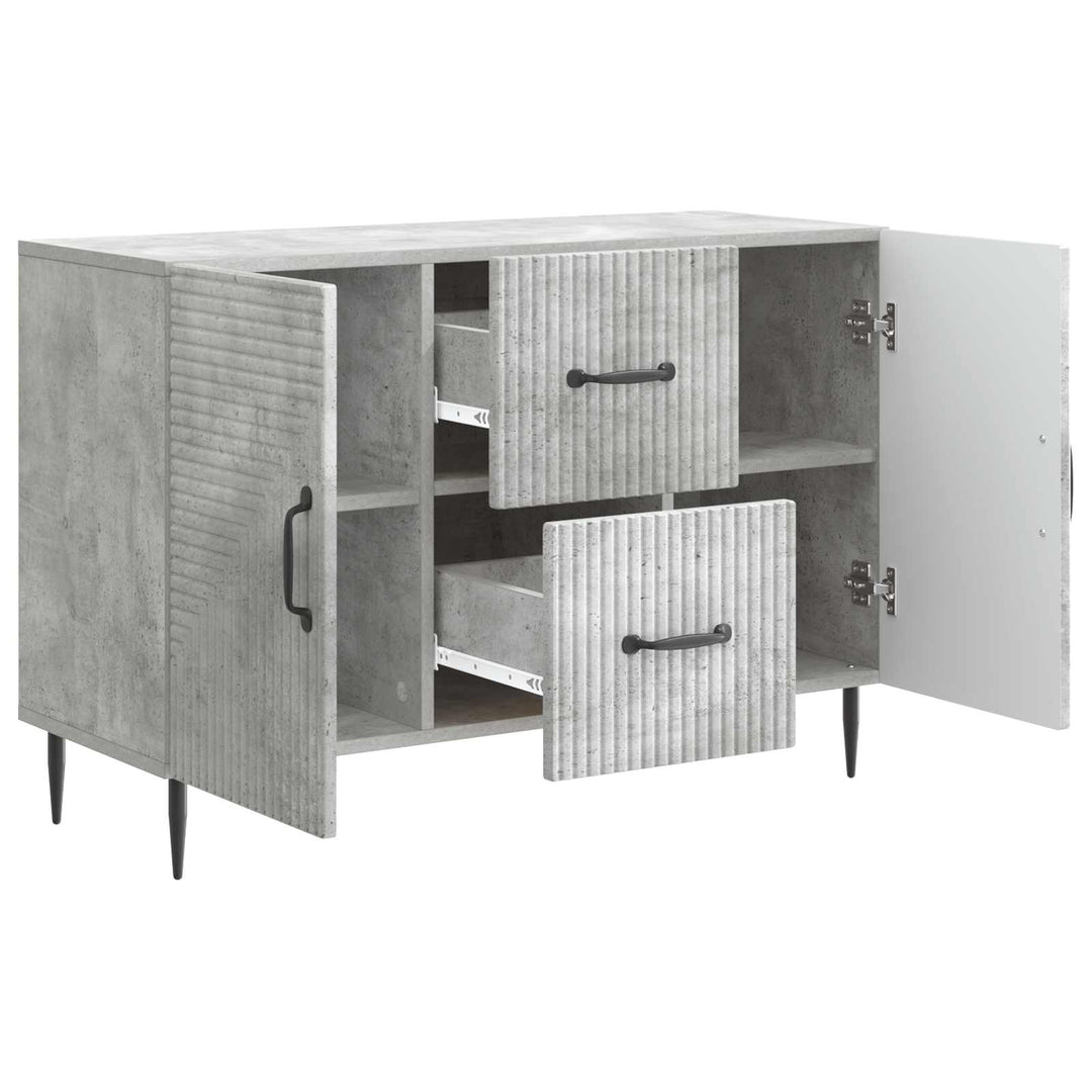Sideboard med skuffe Betongrå 89 x 34,5 x 60 cm Konstrueret træ