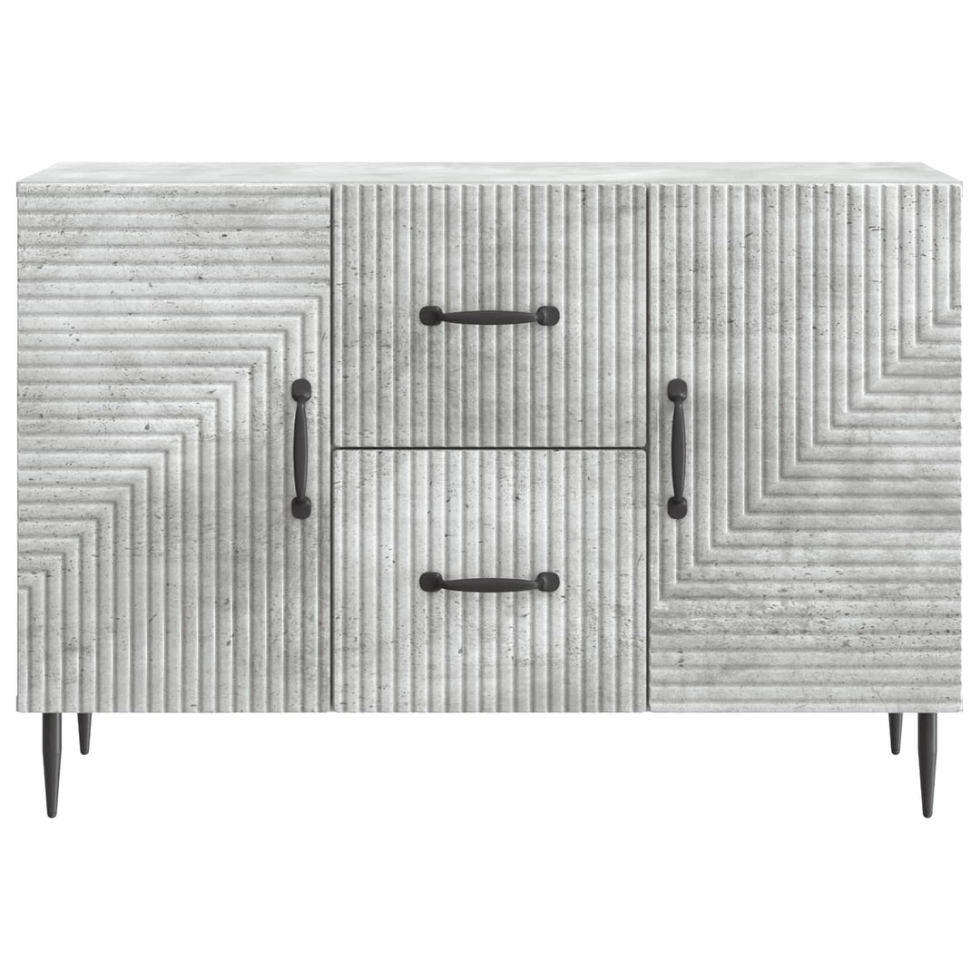 Sideboard med skuffe Betongrå 89 x 34,5 x 60 cm Konstrueret træ