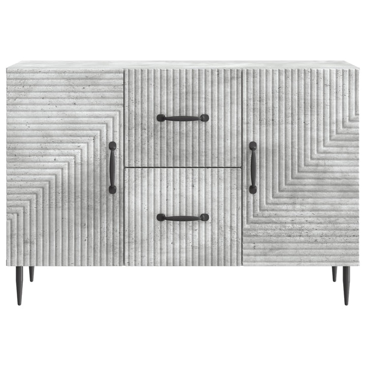 Sideboard med skuffe Betongrå 89 x 34,5 x 60 cm Konstrueret træ