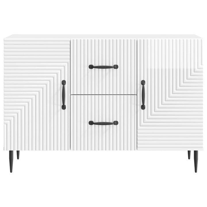 Sideboard Hvid højglans 89 x 34,5 x 60 cm Konstrueret træ