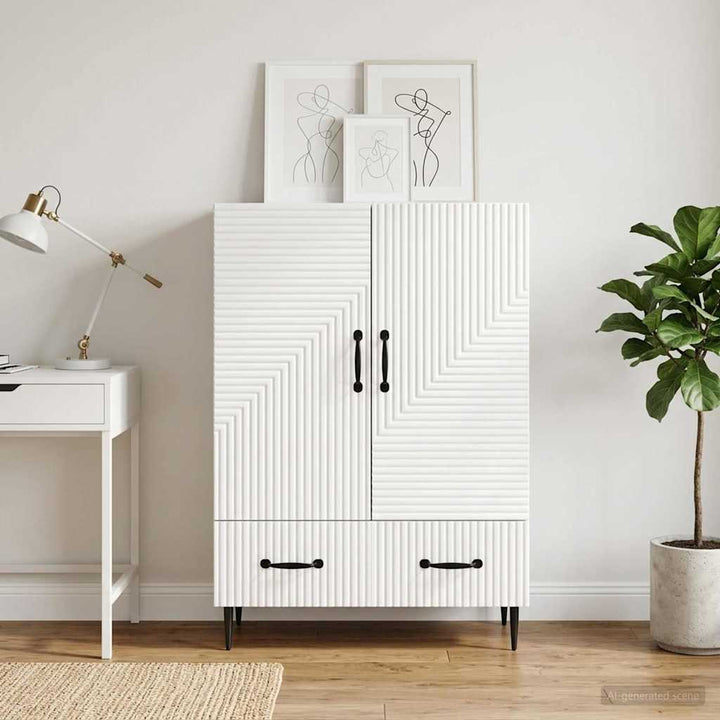 Sideboard Hvid 66 x 34,5 x 95 cm Konstrueret træ