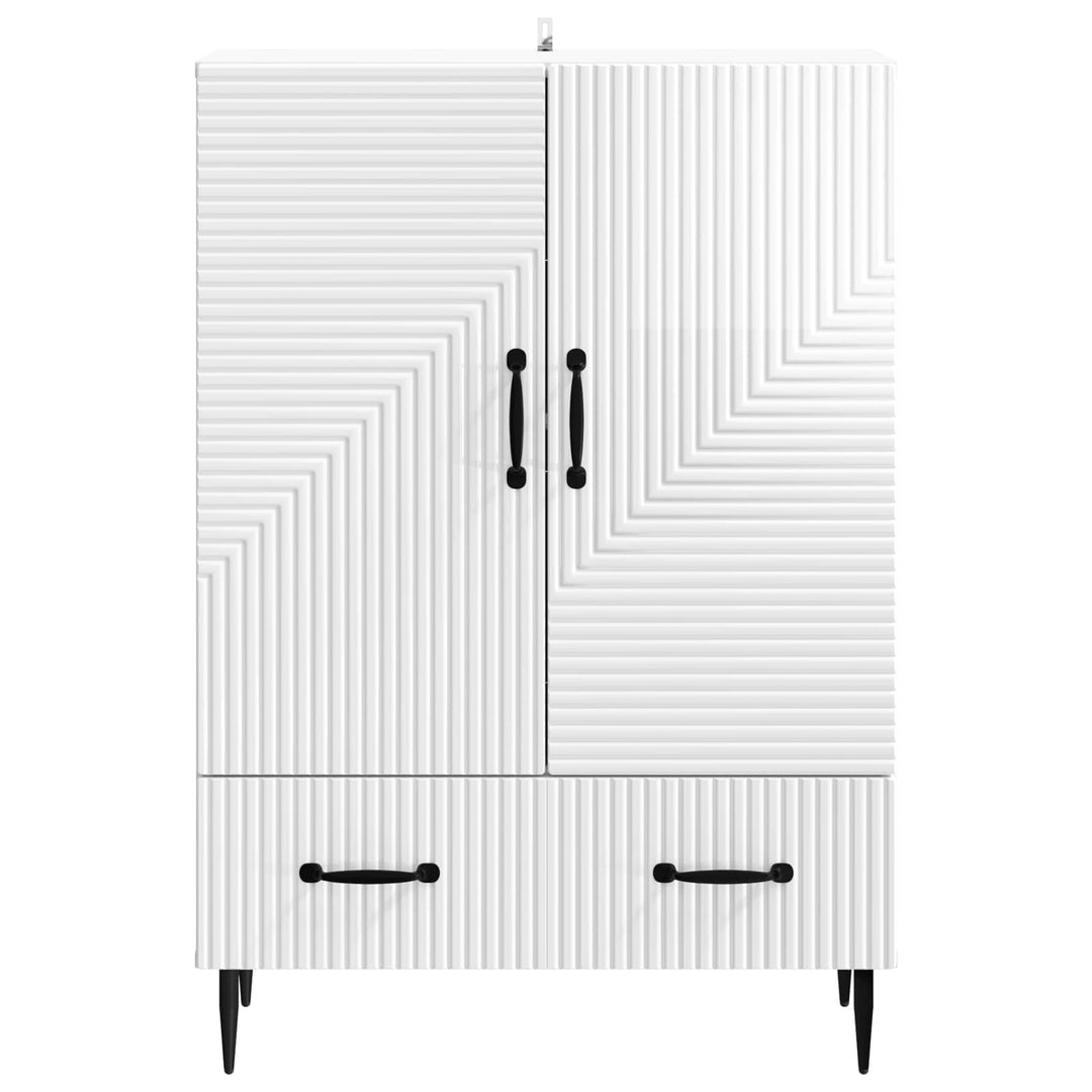 Sideboard Hvid højglans 66 x 34,5 x 95 cm Konstrueret træ