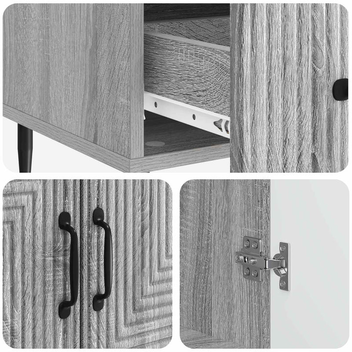 Sideboard Grå sonoma-eg 66 x 34,5 x 95 cm Konstrueret træ