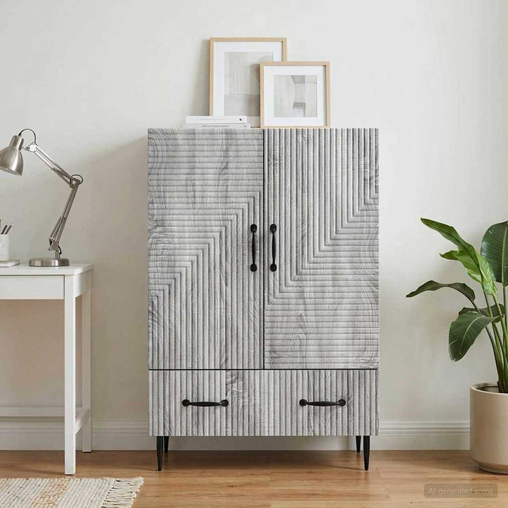 Sideboard Grå sonoma-eg 66 x 34,5 x 95 cm Konstrueret træ