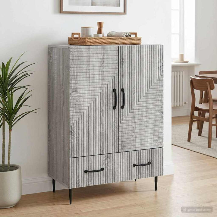 Sideboard Grå sonoma-eg 66 x 34,5 x 95 cm Konstrueret træ