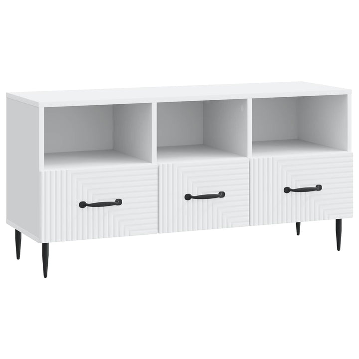 TV-skab med skuffe Hvid 102 x 34,5 x 50 cm Konstrueret træ